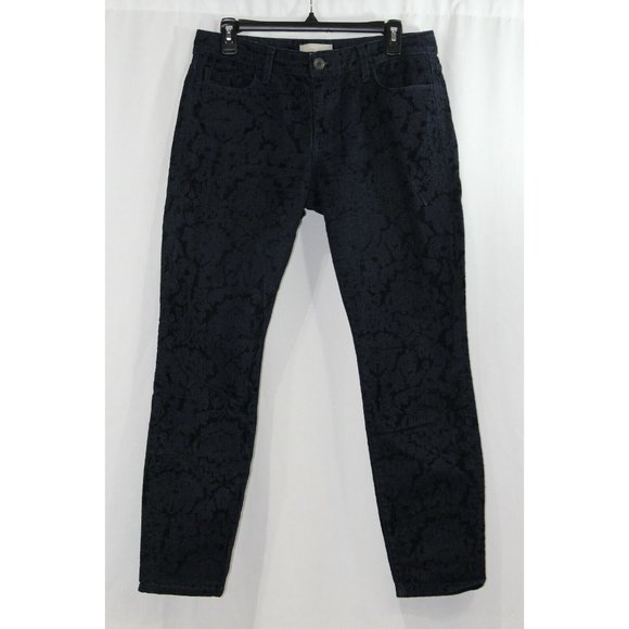 Banana Republic Denim - Banana Republic Womens Dark Wash Velvet Jacquard Ankle Jeans 29